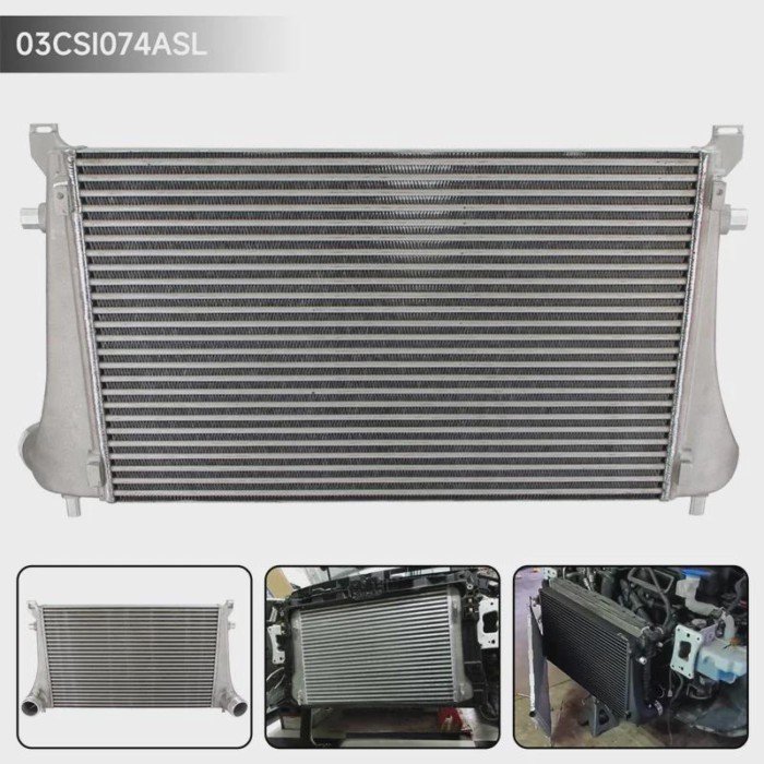 70MM Tuning Intercooler For VW MK7 GTI Golf R VAG 1.8T 2.0T 8V A3 S3 EA888 Skoda Superb 3V Black/Si