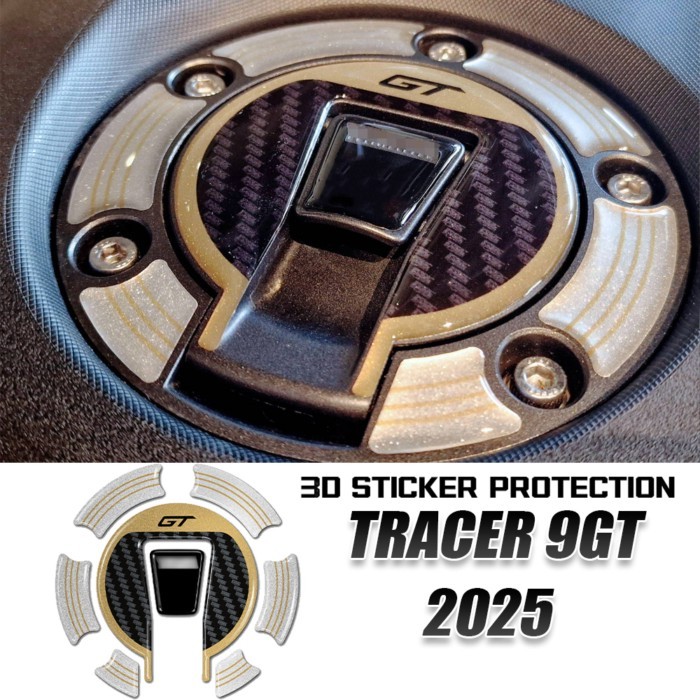 For Tracer 9 GT Tracer 9 gt Ceramic ice 2025 Motorcycle Fuel Tank Cap Accessories 3D Sticker Protec