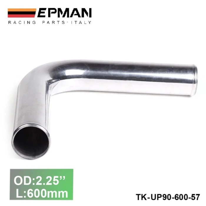 2pcs/unit 57mm 2.25" 90 Degree Aluminum Turbo Intercooler Pipe Tube piping  L:600mm For VW Golf GTI
