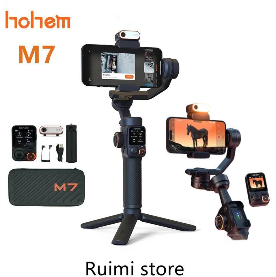Hohem M7 Pro iSteady M7 สมาร์ทโฟน Gimbal AI Track เติมแสงที่ถอดออกได้ควบคุมหน้าจอ Extension Rod สําห