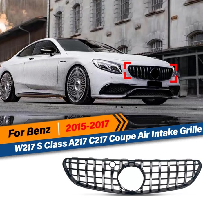 For Mercedes S Class A217 C217 S63 S65 Coupe AMG 2015 2016 2017 GT Style Front Bumper Radiator Mesh