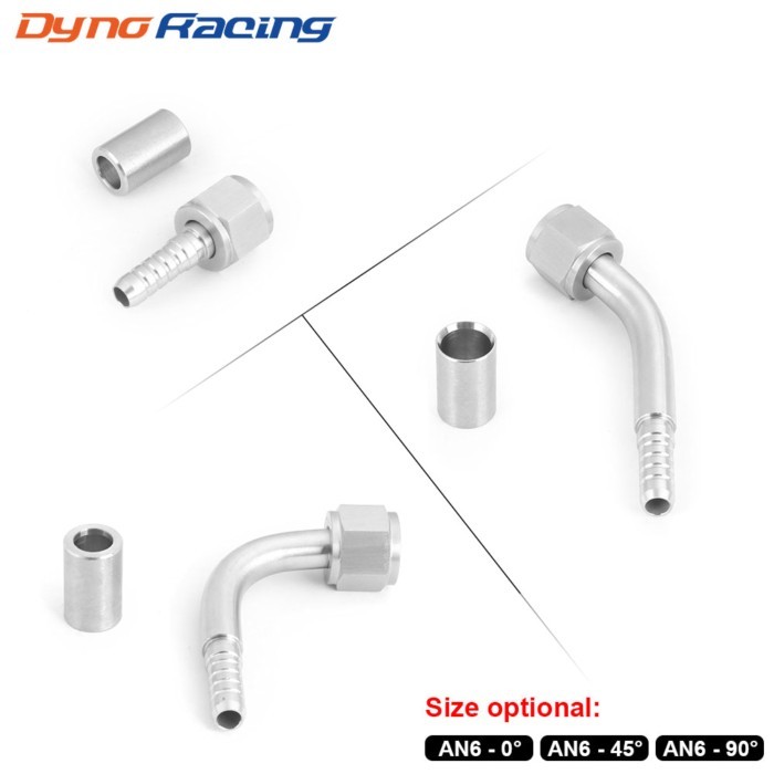 High Quality AN6 Crimp Fittings for Hydraulic Hose Pipe Fittings 0/45/90 Degree Hose connectors