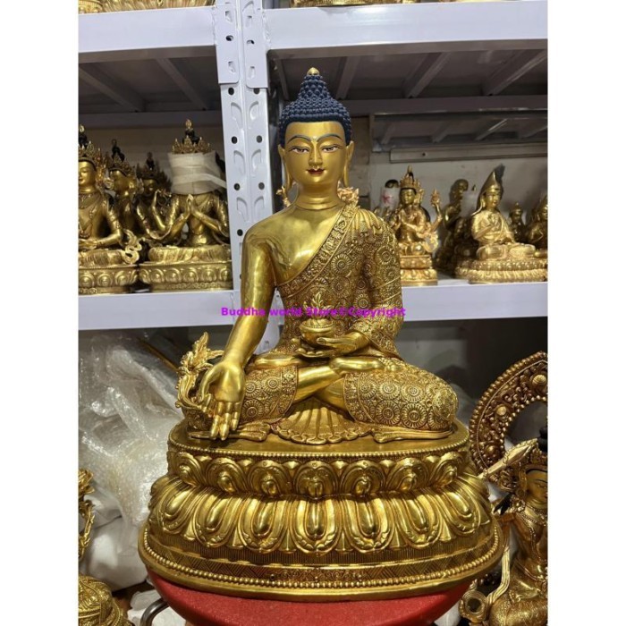 42CM Wholesale buddha statue golden Buddha statue Shakyamuni Amitabha Medicine Buddha for Buddhist