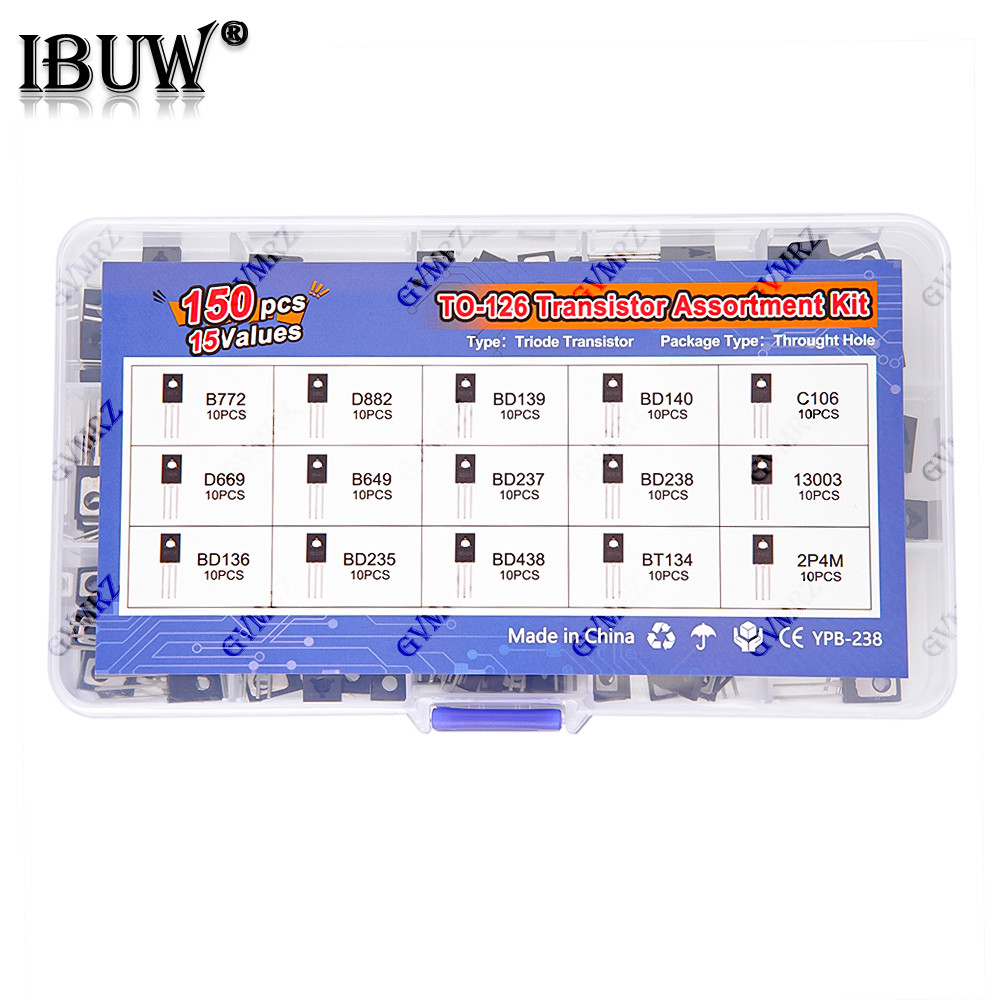 150PCS TO-126 ทรานซิสเตอร์ Assortment Kit Pack B772 D882 BD139 BD140 C106 D669 B649 D237 D238 13003 