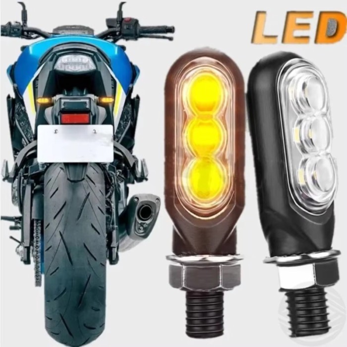 NEWS Motorcycle 3LED Flowing Mini Turn Signal Lights Brake Lights Modification Pair Hot