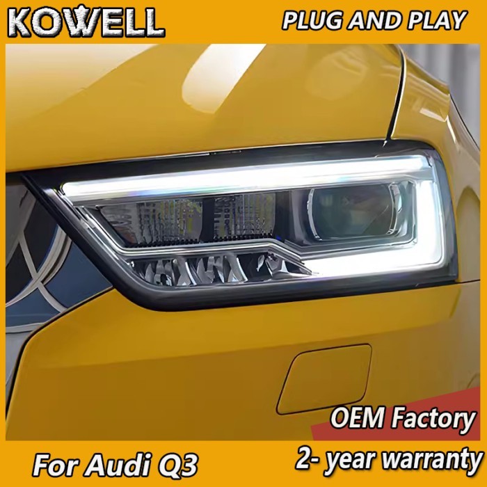 Car Styling for Audi Q3 Headlight 2016-2018 Q3 Headlamp DRL Turn Signal High Beam Projector Lens