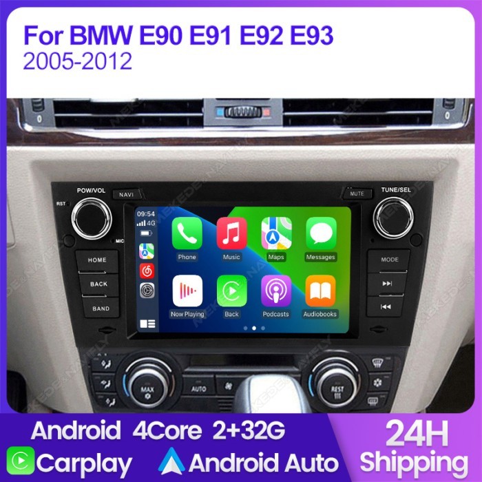 MEKEDE Car Radio With Screen For BMW E90 E91 E92 E93 2006-2012 Wireless Carplay Android Auto GPS Na