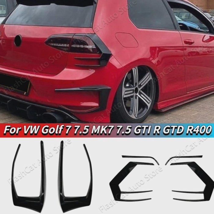 For VW Golf 7 7.5 Golf 7R 7.5R GTI GTD Golf VII MK7R MK7.5 2013-2019 R400 Car Rear Side Bumper Spli