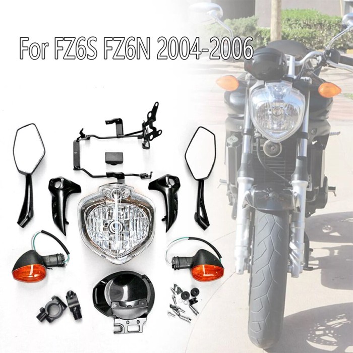 Fit Fit for YAMAHA 2004 2005 2006 FZ6 FZ6S FZ6N Motorcycle Headlight Set Head Light Assembly Turn S