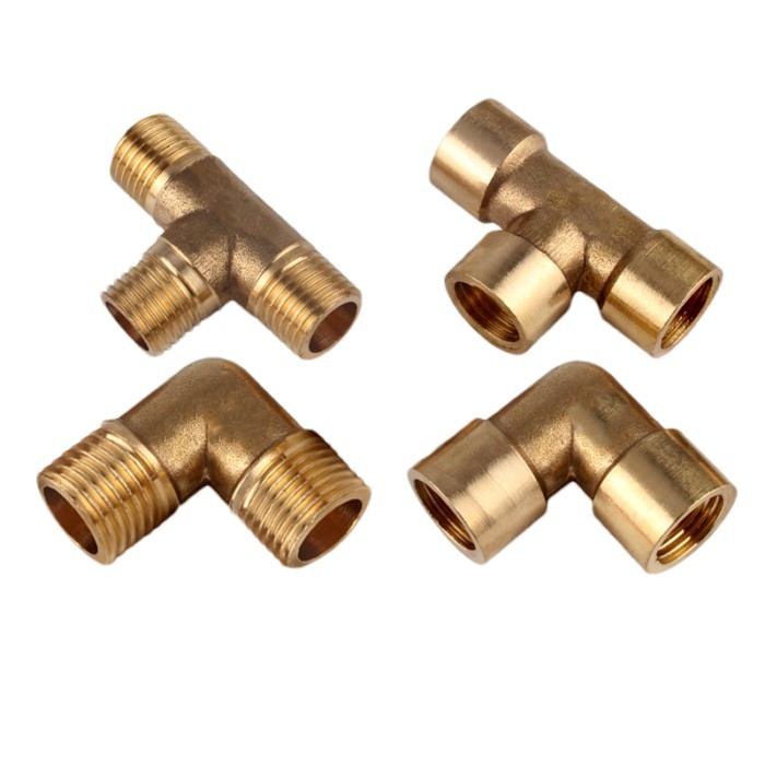 Pneumatic Plumbing Brass Pipe Fitting Male/Female Thread G1/8 G1/4 G3/8 G1/2 Tee Type Copper Fittin
