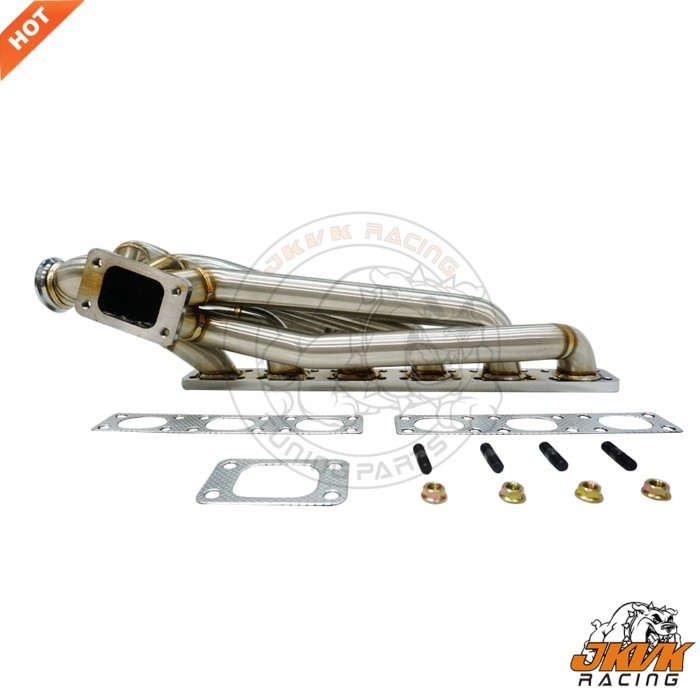 JKVK RACING 3.0mm thick Equal Length  TURBO HEADER Fits  E36 T3 TOP MOUNT Turbo Manifold M50 M52 S5