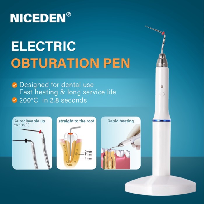 3 Second Rapid Heating Dental Cordless Gutta Percha Obturation Pen Root Canal Filling System with 2