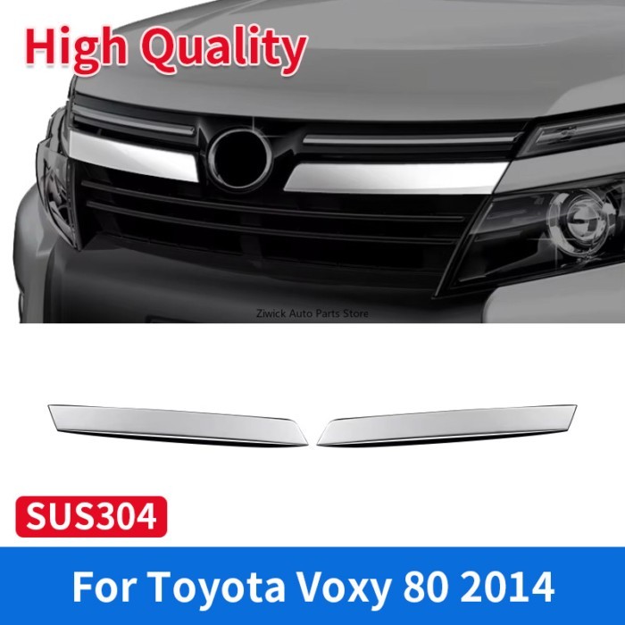 2 PCS High Quality SUS304 Chrome Car Styling External Accessories Grill Front Bumper Bright Strip G