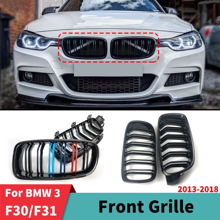 Front Grille Inlet Grid Mesh Kidney Grill Tuning For BMW 3 Series F30 F31 F35 318i 320i 320d 328i 3