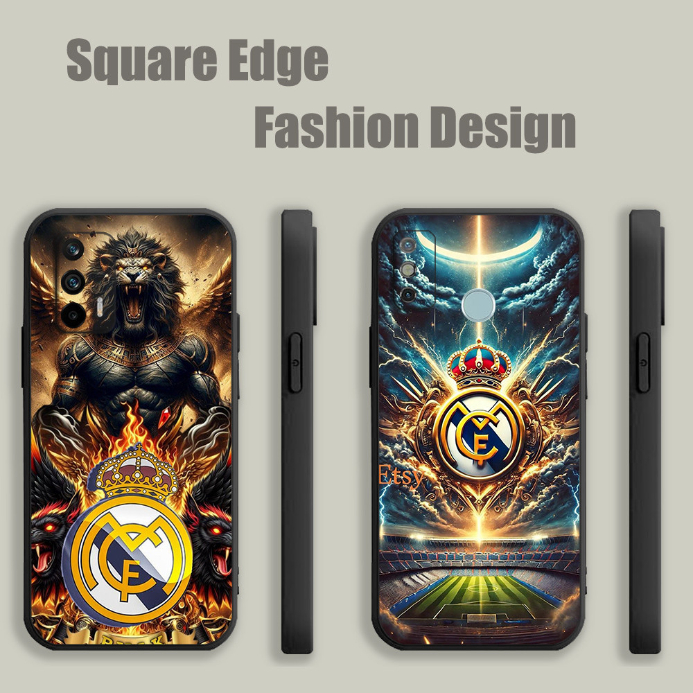 ปลอกสําหรับ Redmi หมายเหตุ 9 9 T 11 12 8 13 Pro Plus 4G 5G real Madrid DJW16 เคสโทรศัพท์ขอบสี่เหลี่ย