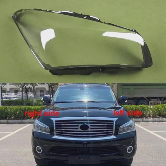 For Infiniti QX80 QX56 2011 2012 2013 Car Accessories Headlight Lens Cover Transparent Lampshade He