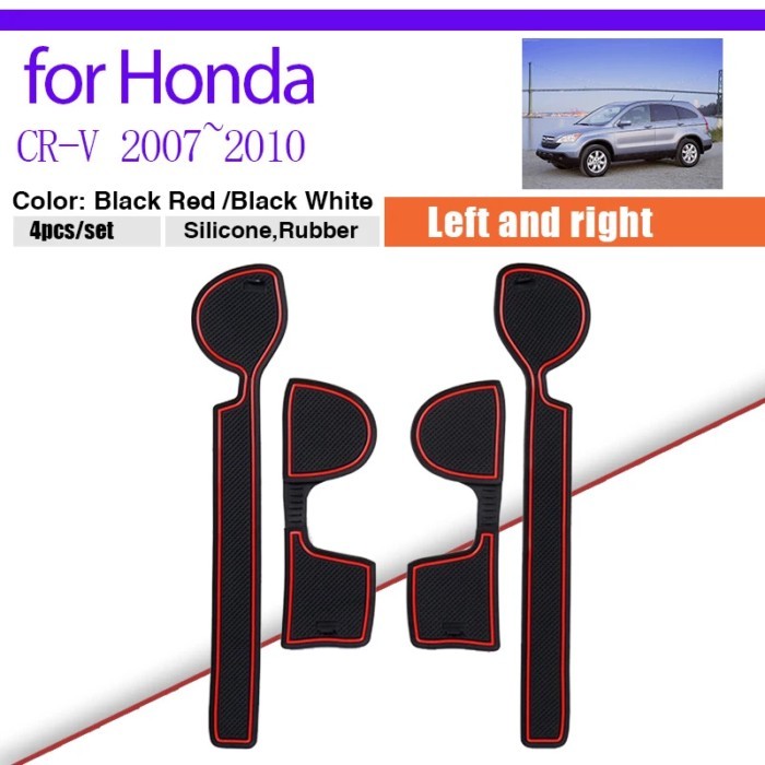 Door Slot Storage Mat for Honda CR-V RE1 RE7 RE5 2007~2010 2008 2009 Cup Holder Sticker Lnterior Ru