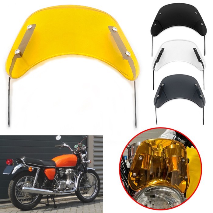 Universal 5-7 inch Motorcycle Headlight Windshield Wind Deflector For HONDA CB550 CB400SF-S VRX400