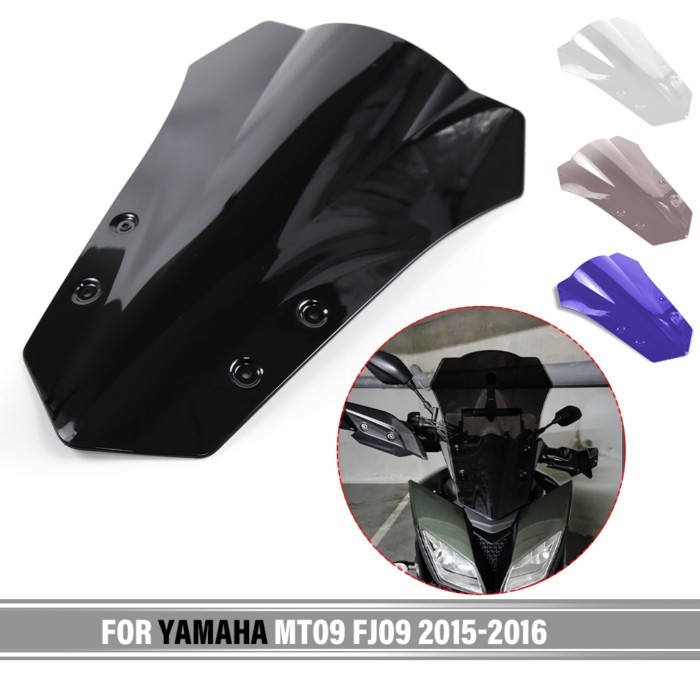 Motorcycle Double Bubble Windshield WindScreen Screen For Yamaha MT-09 Tracer MT09 FJ09 FJ-09 2015