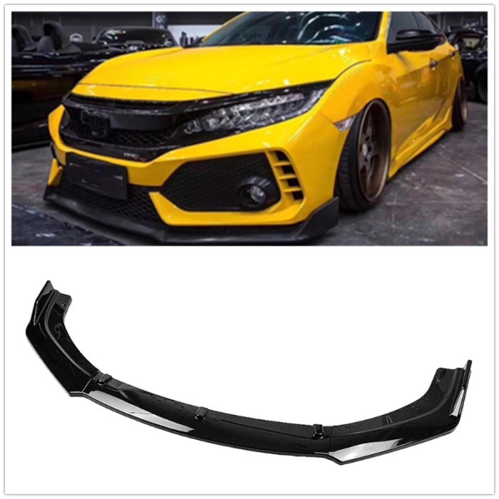 Car Front Bumper Spoiler Lip Lower Guard Splitter Blade Lid For Honda Civic X FC FK 10th Gen 4 Door