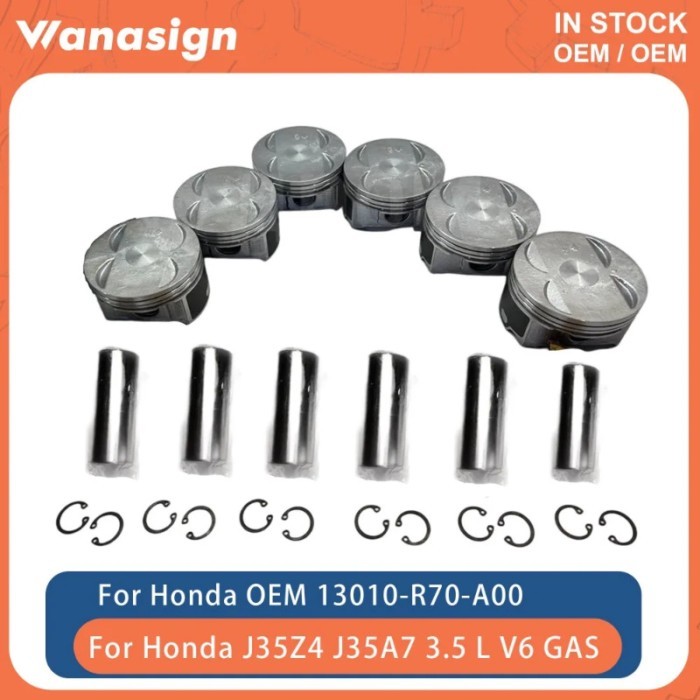 Engine Piston W/ Ring Kit 89mm STD Fit 3.5 L For Honda Accord Odyssey Pilot J35A J35Z2 J35Z4 J35A7