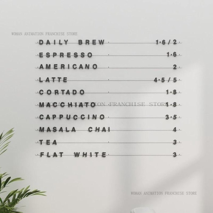 Baker Menu Board Cafe Menu Line Magnet Wall Board Magnetic Letter Board