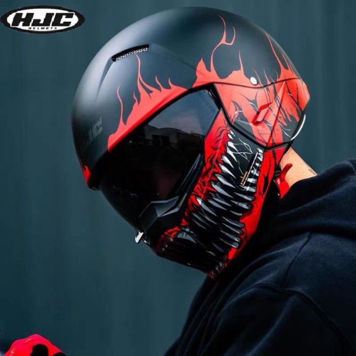 New Original HJC i20 Motorcycle Helmet Retro Detachable Helmet Full Face Ghost Face Off-road Helmet