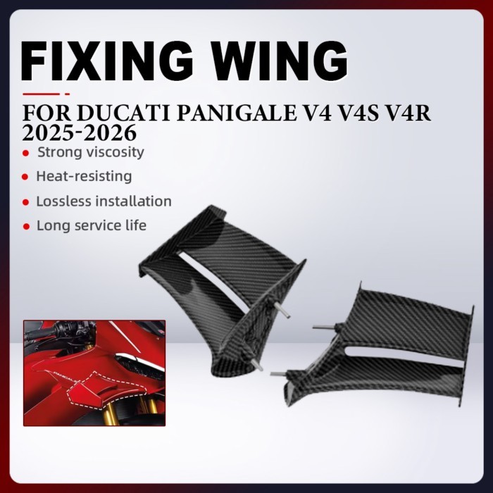 Motorcycle Fixed Wing Spoiler Front Aerodynamic Wing For DUCATI PANIGALE V4 V4S V4R 2025-2026 Side