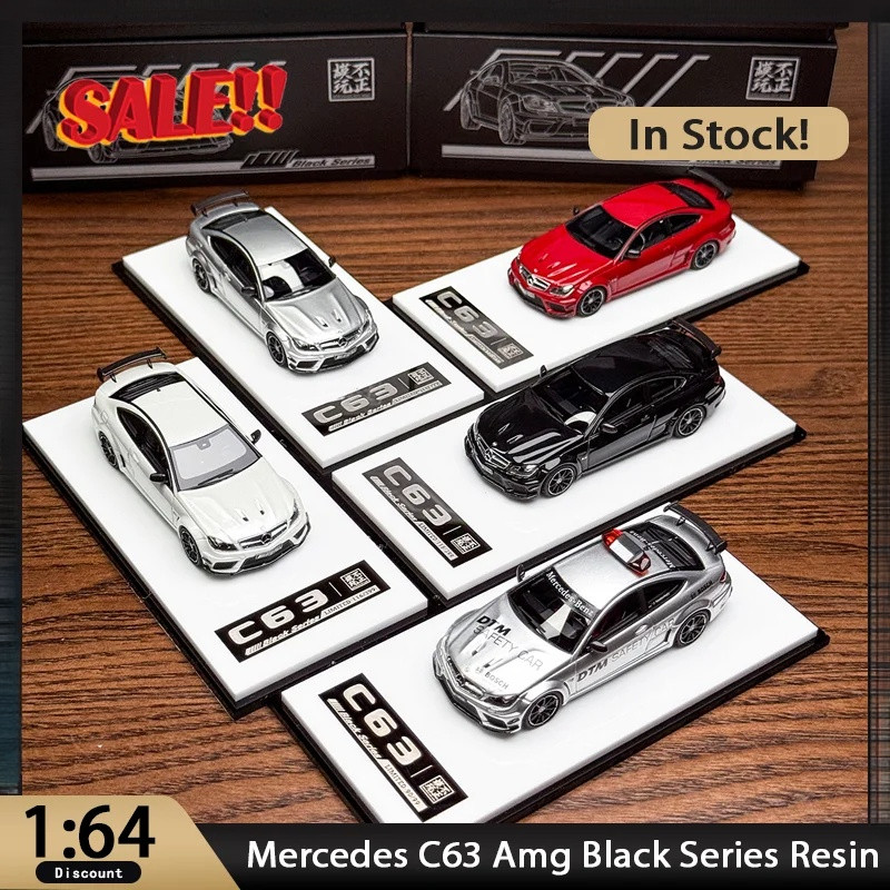BUZHENGMWAN1:64 C63 Amg Black Series ที่กําหนดเองเรซิ่นกีฬา Limited Edition รถคอลเลกชันเครื่องประดับ