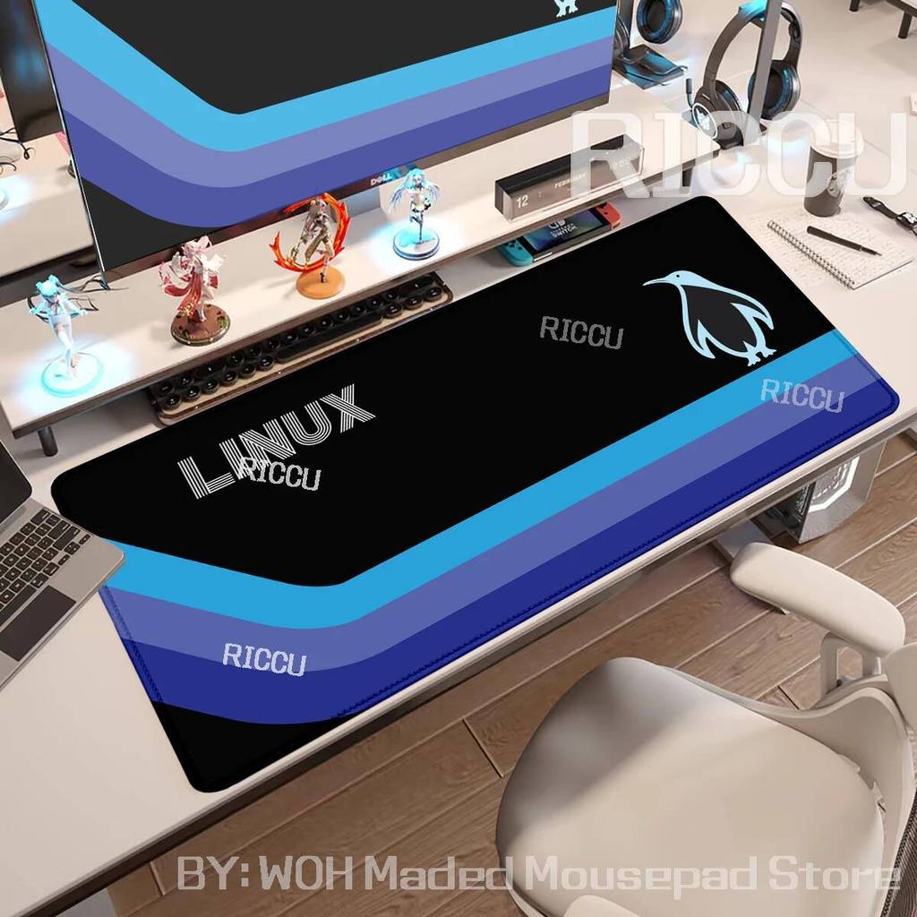 Linux Mouse Pad Mousepad สําหรับโปรแกรมเมอร์ Simple lines Tablemat Gamer ตู้ Retro Vhs สไตล์ Linuxs 