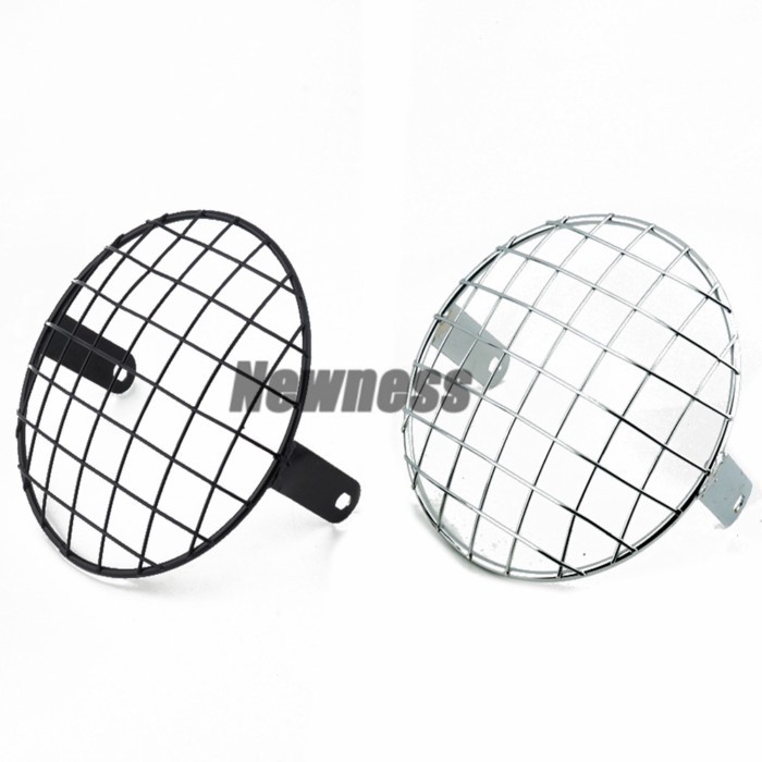 Universal Motorcycle Headlight 7" 19.5cm Grill Mesh Lattice Grid  Square Cover Vintage Grill Side M