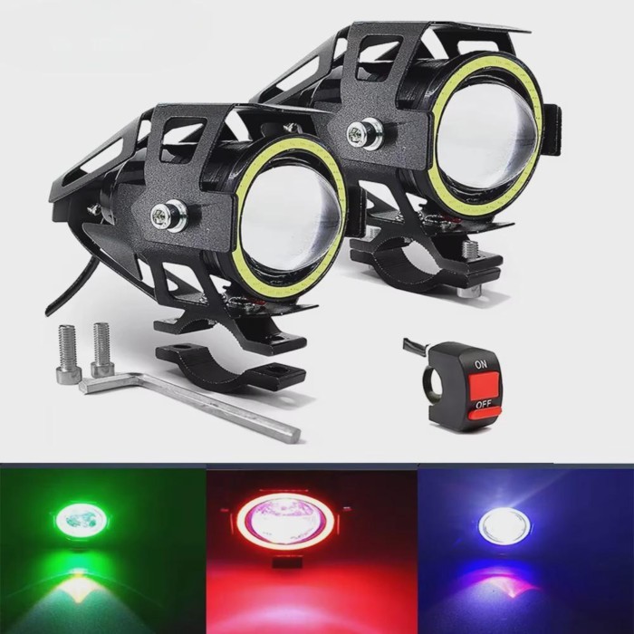 Motorcycle Headlight Fog Lights Super Bright Abgle Eyes Additional Spotlights U7 LED Driving Fog Sp