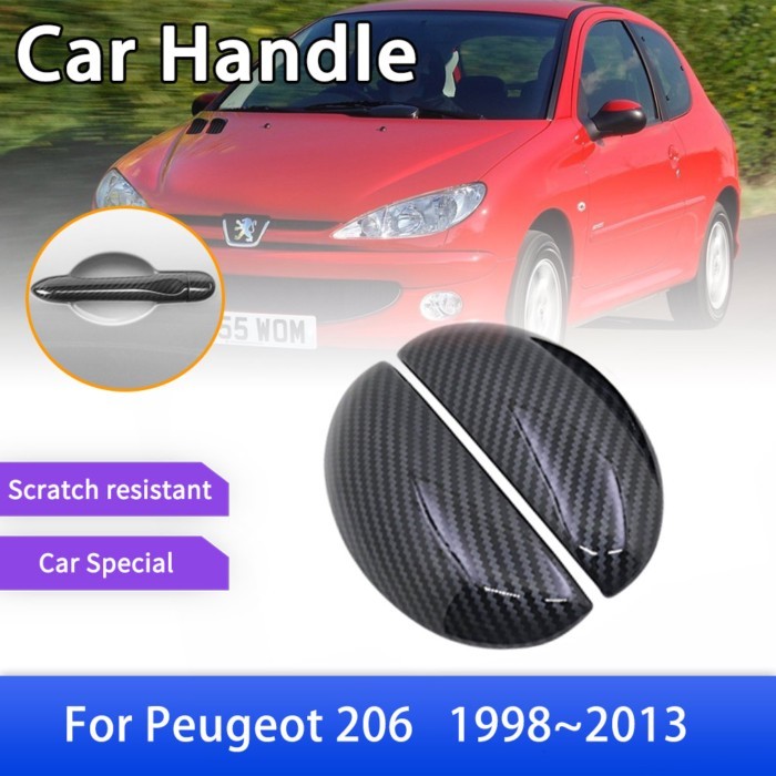 Carbon Fiber Door Handle Cover for Peugeot 206 CC 206+ SW 206CC 207 Compact 1998~2013 Car Exterior