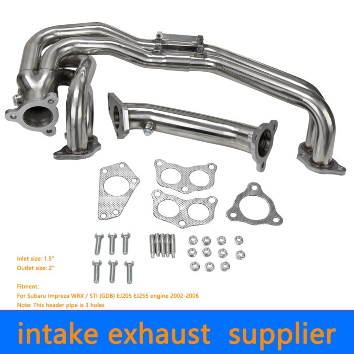 NEW Stainless Exhaust Header Manifol Kit For Subaru Impreza WRX / STI EJ205 EJ255 02-06