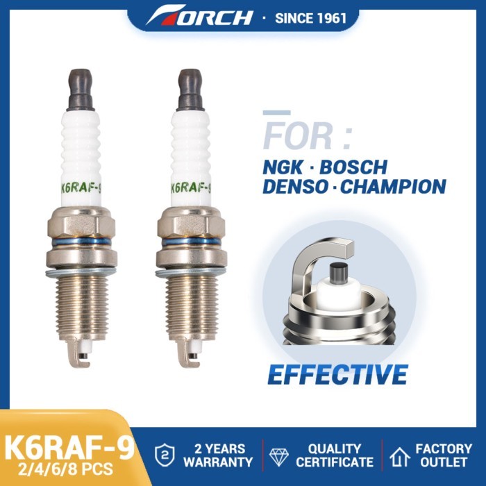 2-8PCS Replace for GM 25186682 for ZFR6U-9 836GP for Denso K20TT T04 Spark Plugs Torch K6RAF-9 Chin