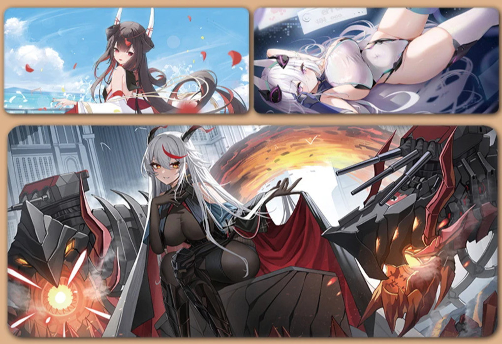 Azur Lane Hindenburg New Jersey Musashi Shinano Noshiro Agir Unzen Kearsarge XXL แผ่นรองเมาส์ขนาดใหญ