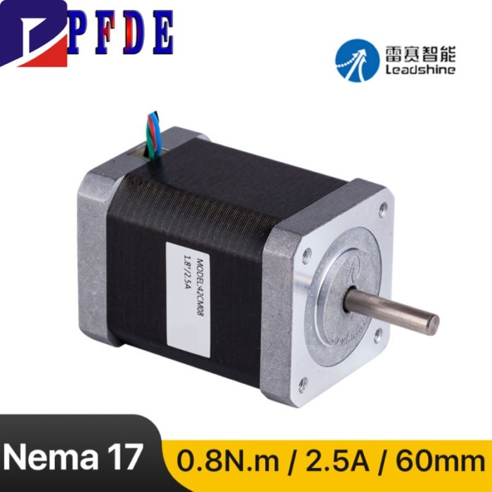 Leadshine Nema 17 Stepper Motor (42CM08) 60mm 0.8N.m 2.5A 4-lead for 3D printer CNC Engraving Milli