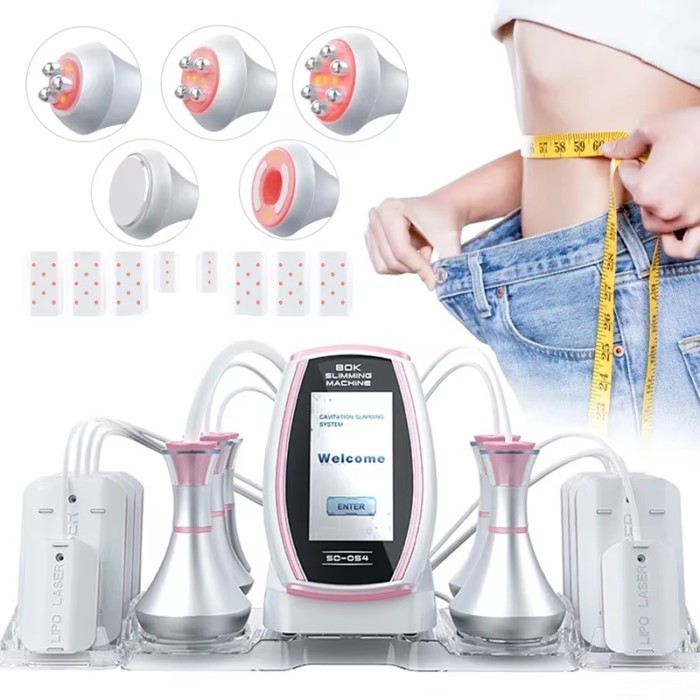 80K 6 In 1 Cavitation Ultrasonic Body Massagers Slimming Machine Multi-Polar Radio Frequency Anti-W