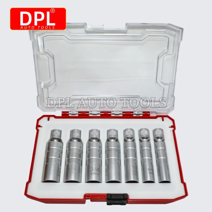 7 Pcs 12pt Magnetic Thin Wall Spark Plug Socket Universal Joint 3/8-Inch Drive Swivel Socket Remova