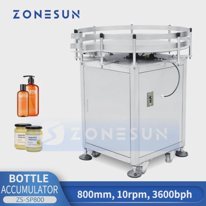 ZONESUN Automatic Bottle Accumulating Machine 80cm Diameter Turntable Rotary Accumulation Table for