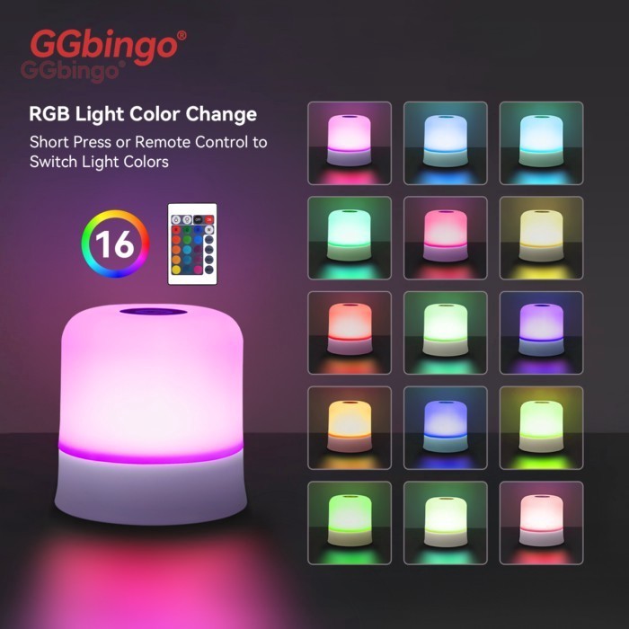 โคมไฟนอนบนเตียง โคมไฟหัวเตียง RGB แสงสามสี หรี่แสงได้ ไฟนุ่มนวลป้องกันตา ไร้สายพกพาสะดวก ห้องนอน ​ ใช้งานยาว