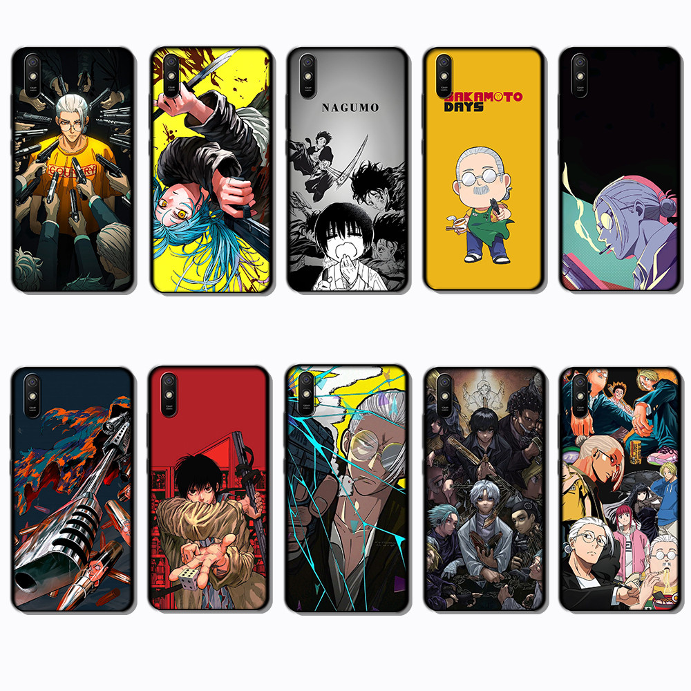 สําหรับ Xiaomi Redmi 6A 7A 8A 7 8 9 9A 9i 9C SAKAMOTO DAYS Slim Black Border TPU Soft Case | โทรศัพท