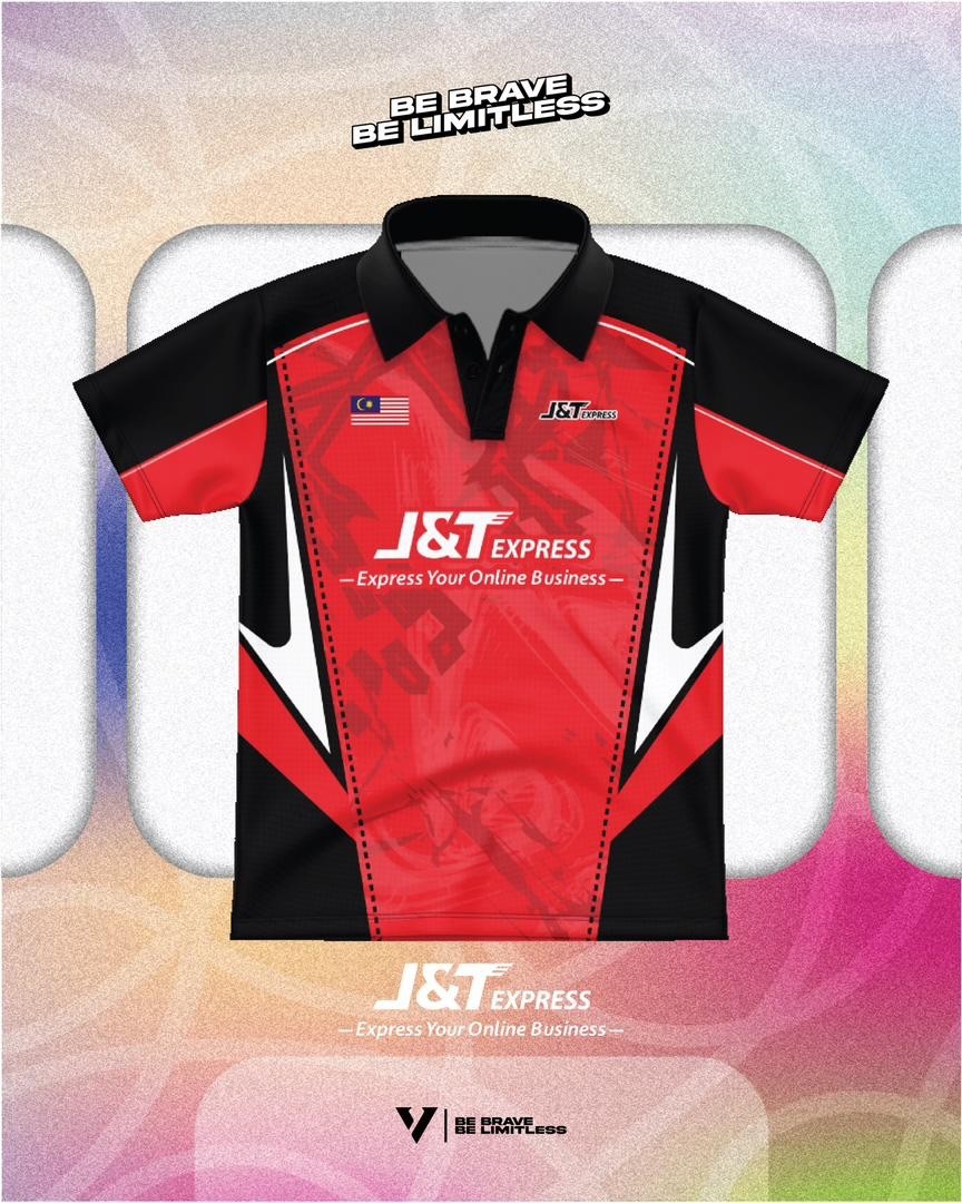 J&T Express "Live to Delive" เสื้อโปโลพิมพ์ลาย 3D All