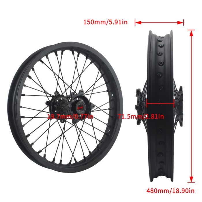 For Surron Ultra Bee Motocross Supermoto Wheels Front Rear Wheel Hub 21 × 1.6" 18 × 2.15" Ebike Mot