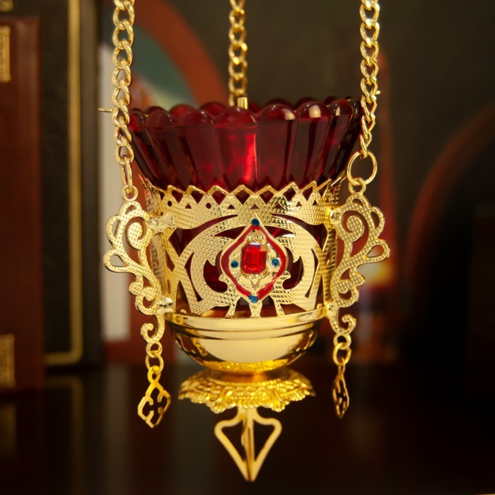 Hanging Incense Burner Metal Alloy Cross with Bells Gold Tone Swinging Censor Color Enamel Easter C