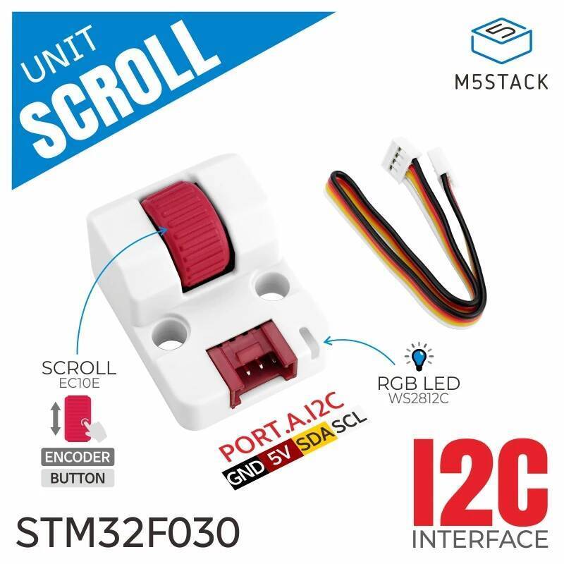 ส่วนลดจํากัดเวลา M5Stack Official Scroll Unit พร้อมเพลากลวง Encoder(EC10E1220501)