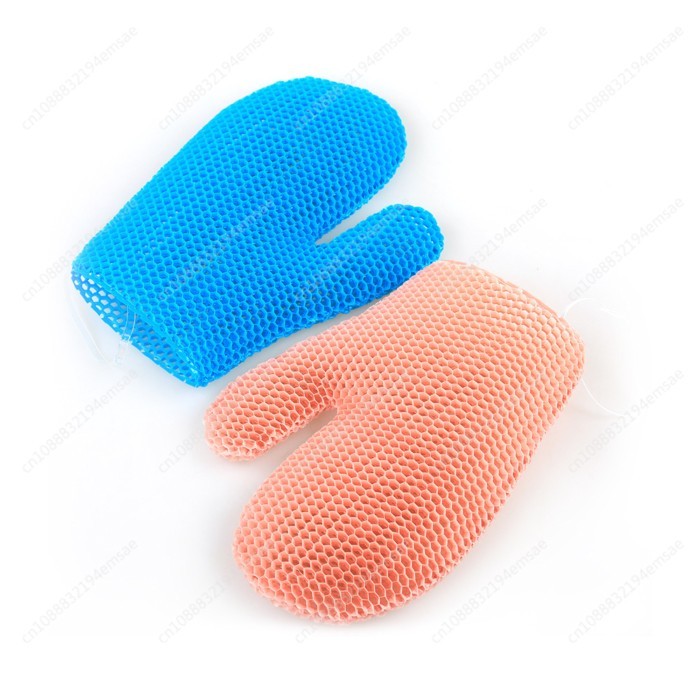 1pcs Outdoor TPU Honeycomb Cleaning Bath Gloves, Exfoliating Bath, Bath Rubbing, Back Towel, Makeup