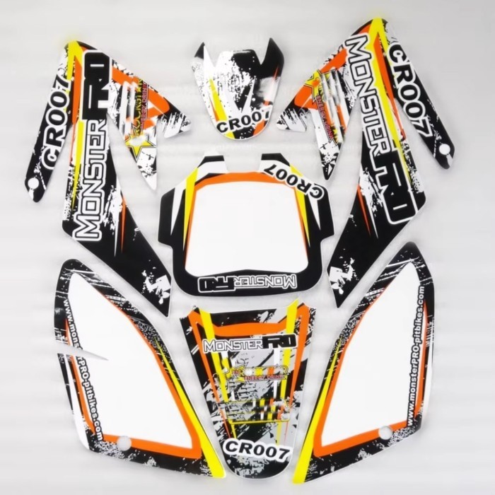 CRF70 3M GRAPHICS KIT Decals Sticker for Honda Motor Dirt Pit Bike Parts CRF70 2004 - 2011 YELLOW&B