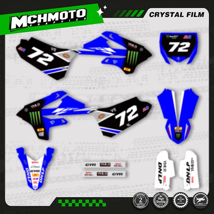 MCHMFG Motorcycle Graphics Background Decal Stickers Kit For YAMAHA YZ85 2022 2023 2024 2025 Number