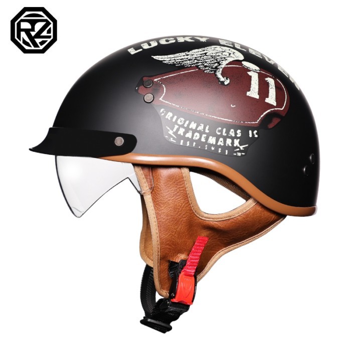 Motorcycle Helmet With lenses Retro Half Helmet Jet Helmet Open Helmet Scooter Cruiser Chopper Half